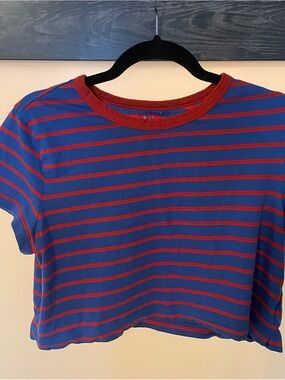 GAP Red & Blue Striped Short Sleeve Tee